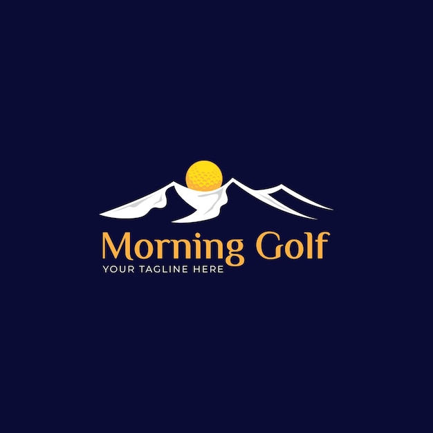 Combinación de logotipo de mañana y golf.