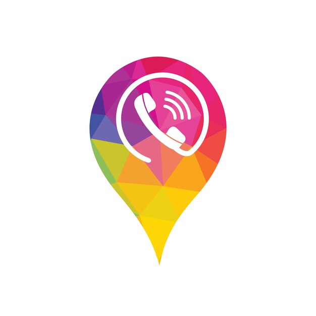 Combinación de logotipo de puntero de teléfono y mapa