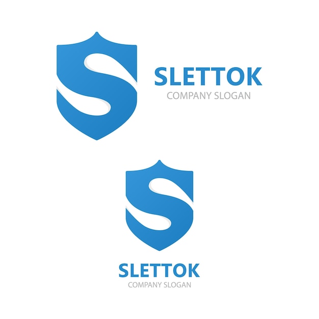 La combinación del logotipo vectorial de un escudo y la letra s
