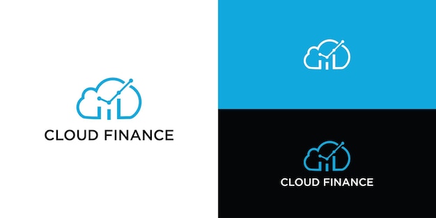 Combinación de logotipo vectorial de una nube y un gráfico financiero