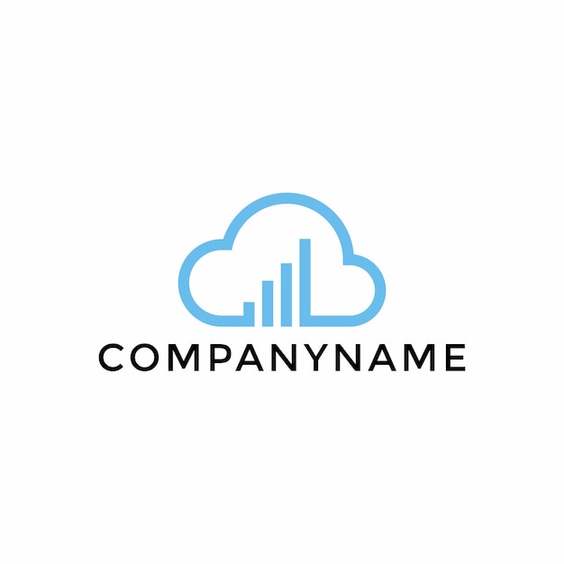 Combinación de logotipo vectorial de una nube y un gráfico financiero