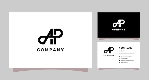 Vector combinación de logotipos de letras a y p con tarjetas de visita