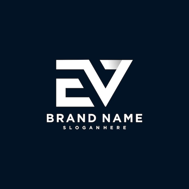Combinación moderna de letra E con diseño de logotipo de concepto creativo Vector Premium