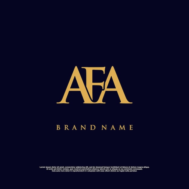 Combinación moderna de lujo AFA logotipo de vector abstracto