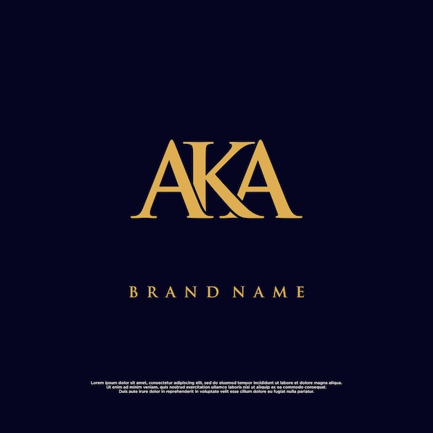 Combinación moderna de lujo AKA logotipo de vector abstracto