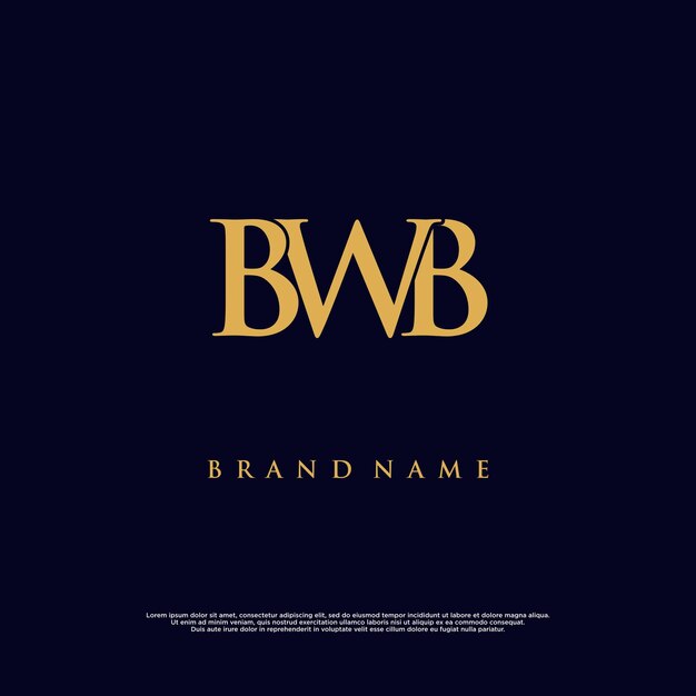 Combinación moderna de lujo BWB logotipo vectorial abstracto
