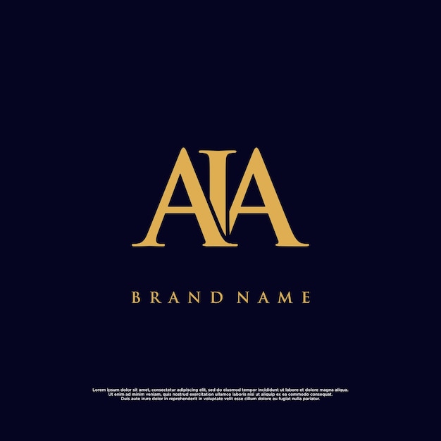 Combinación moderna de lujo logotipo de vector abstracto de AIA