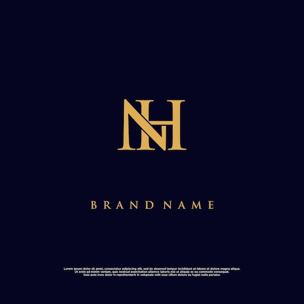 Combinación moderna de lujo el logotipo del vector abstracto NH