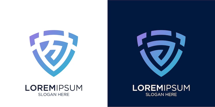 Vector combinación de monograma y signo de escudo