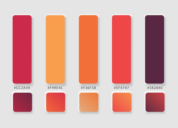 Vector combinación de paleta de colores vectoriales de diferentes paletas de colores en vector hexadecimal rgb