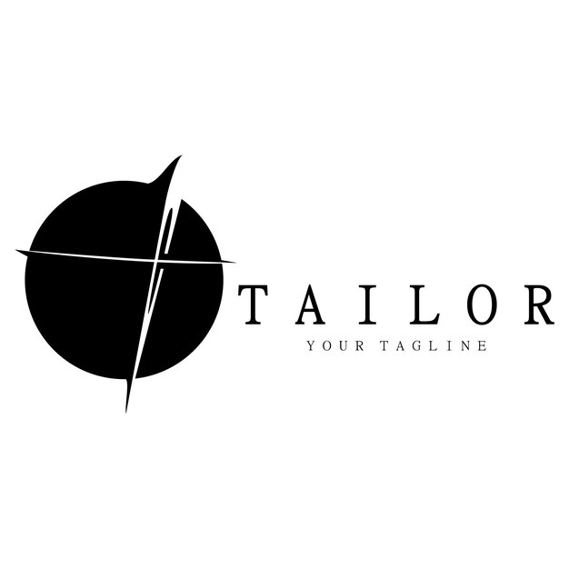 combinación de plantilla de ilustración de icono de logotipo de sastre de botones para hilo de ropa y máquina de coser