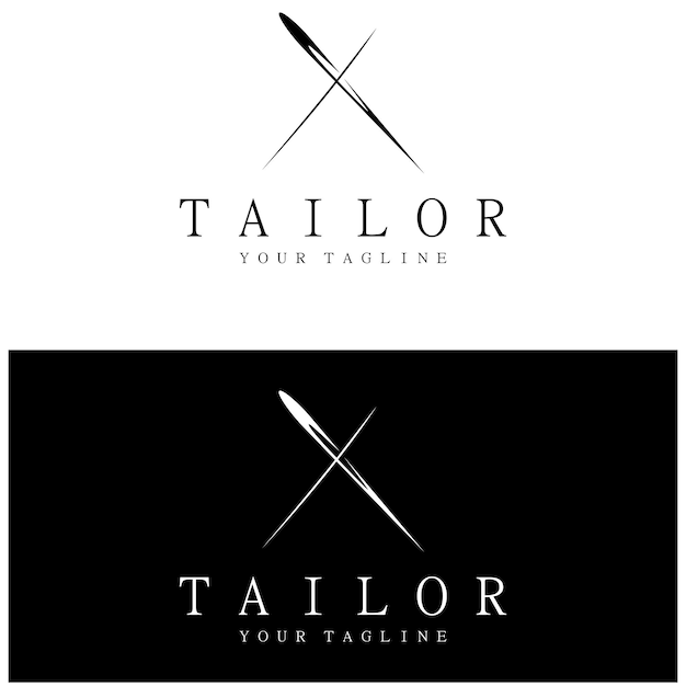 combinación de plantilla de ilustración de icono de logotipo de sastre de botones para hilo de ropa y máquina de coser
