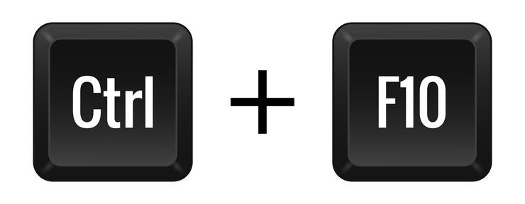 Vector combinación de teclas ctrl f10 icono de línea tecnología fácil de usar iluminada icono lineal vectorial para negocios y publicidad