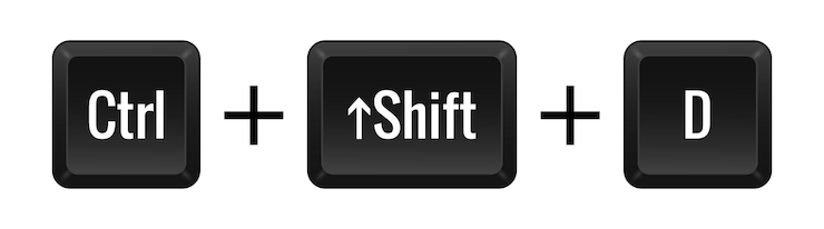 Vector combinación de teclas ctrl shift d icono de línea tecnología eficiente de escritura innovación fácil de usar diseño moderno icono lineal vectorial para negocios y publicidad