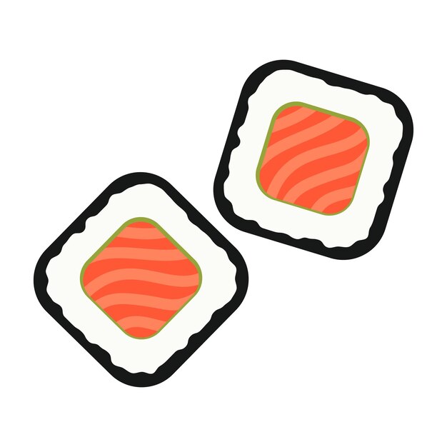 Combinaciones sabrosas de sushi con acompañamientos tradicionales japoneses Ilustración plana vectorial