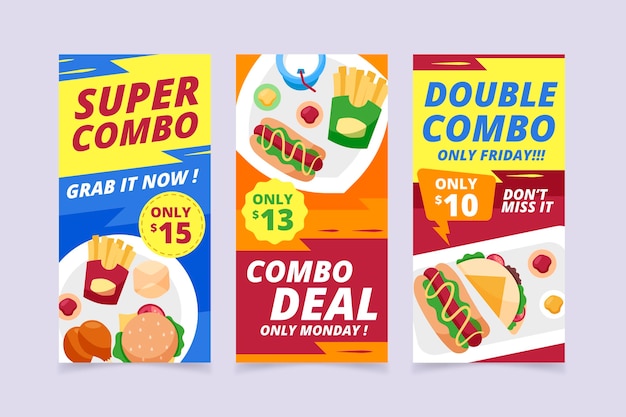 Vector combo ofrece banners