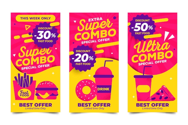 Vector combo ofrece plantilla de banners