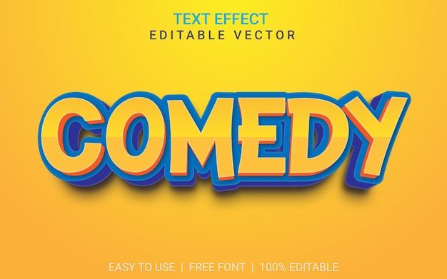 Comedia de efecto de texto 3d