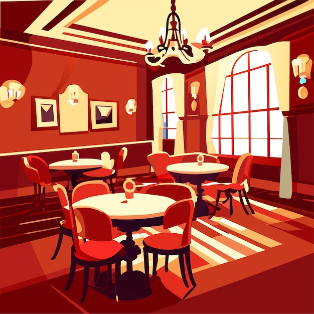 Comedor en el palacio real Ilustración de dibujos animados vectoriales