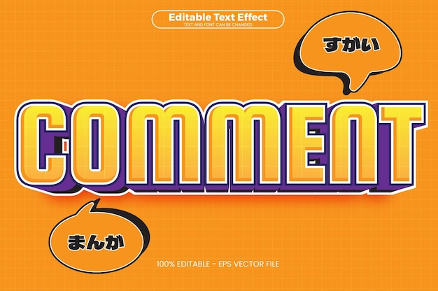 Comentar efecto de texto editable en estilo de tendencia moderna.