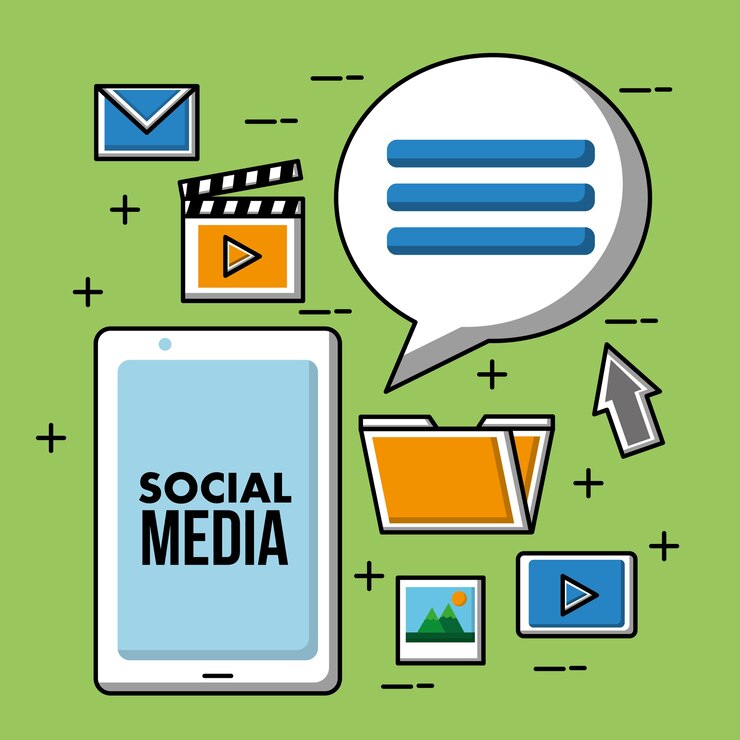 Vector comentario de aplicaciones de teléfonos inteligentes de redes sociales