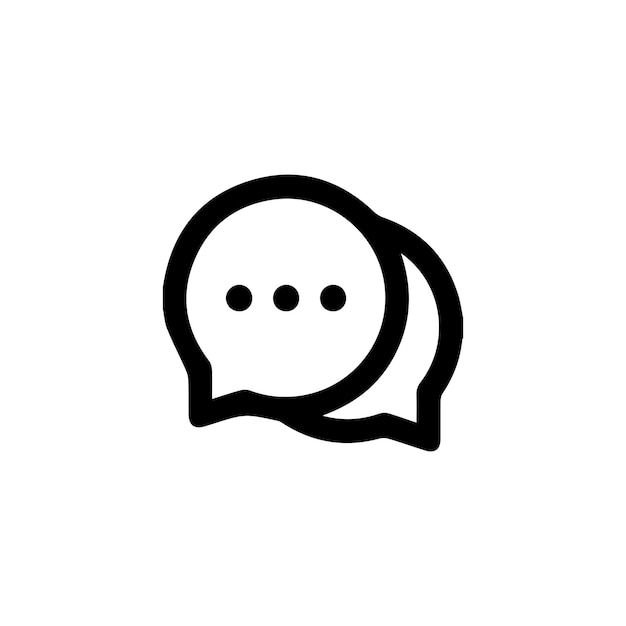 comentario del icono del mensaje Vector de burbuja de chat establecido contorno aislado en fondo blanco Vector de icono de chat