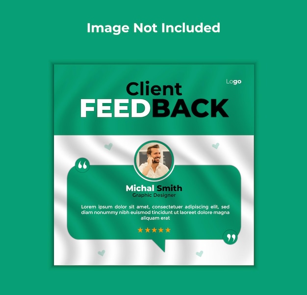 Comentarios de clientes minimalistas o testimonios de diseño de banner web o plantilla para publicaciones en redes sociales