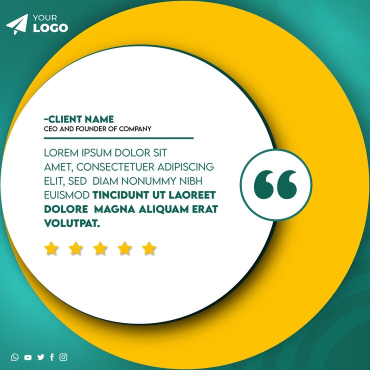 Comentarios de clientes Post de Instagram y diseño de plantillas de redes sociales Testimonios de clientes