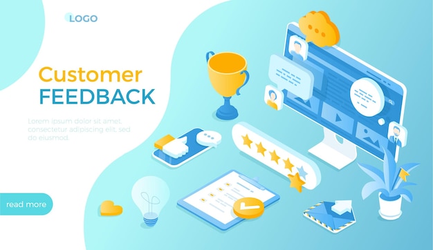 Comentarios de los clientes Los usuarios proporcionan comentarios y comentarios sobre los servicios Experiencia positiva y negativa del usuario