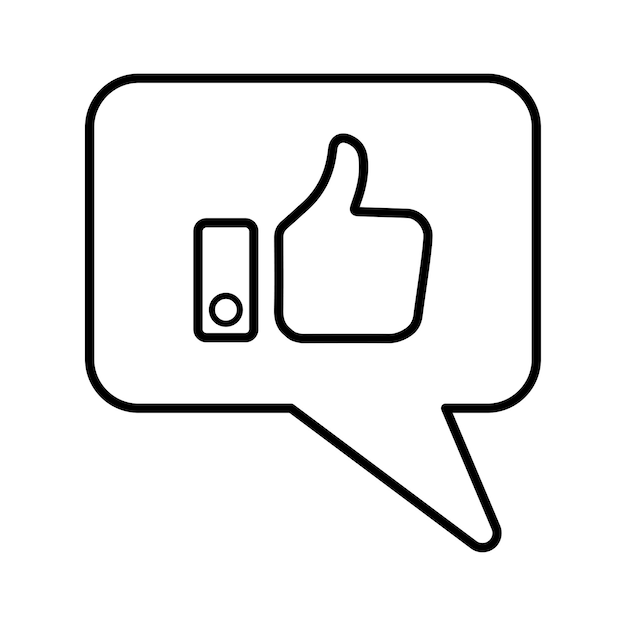Comentarios como el icono de pulgar hacia arriba Símbolo de línea