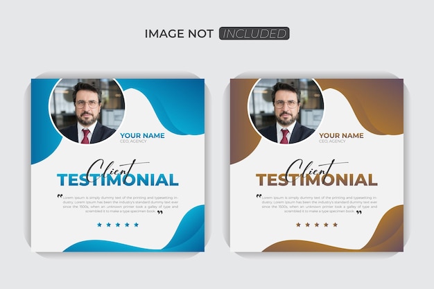 Comentarios creativos de los clientes en las redes sociales plantilla de banner web diseño creativo color creativo