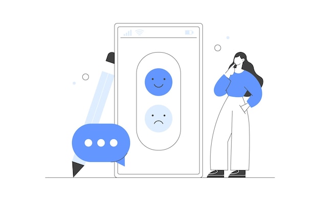 Comentarios Encuesta Personaje que da comentarios positivos Elegir un emoji para mostrar la calificación de satisfacción