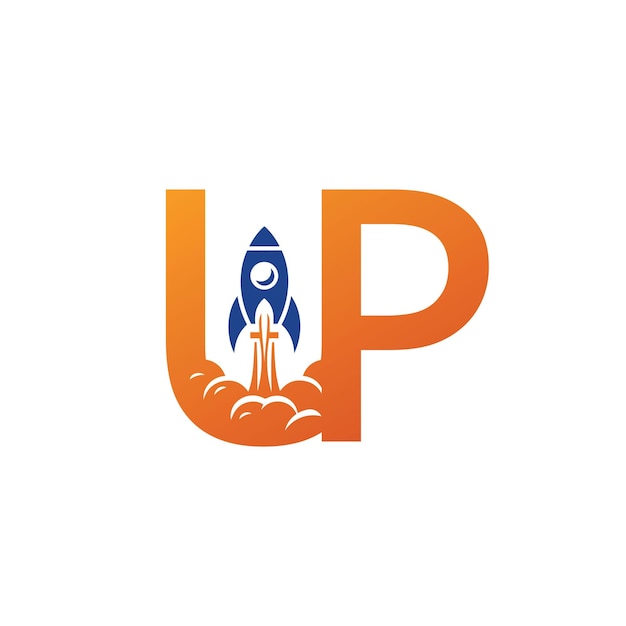 Comenzar el logotipo del cohete El logotipo del símbolo del signo