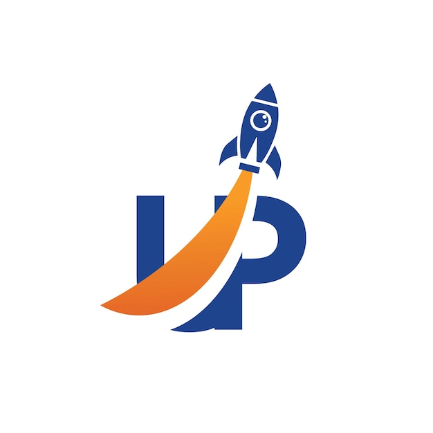 Comenzar el logotipo del cohete El logotipo del símbolo del signo