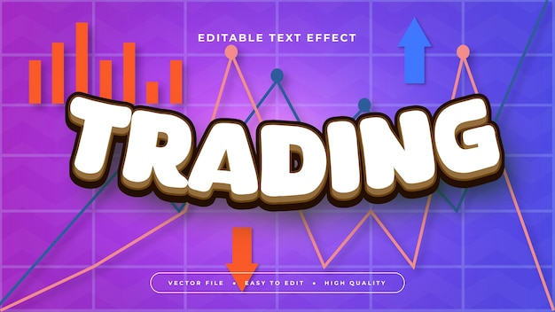 Comercio colorido estilo de fuente de efecto de texto editable en 3D