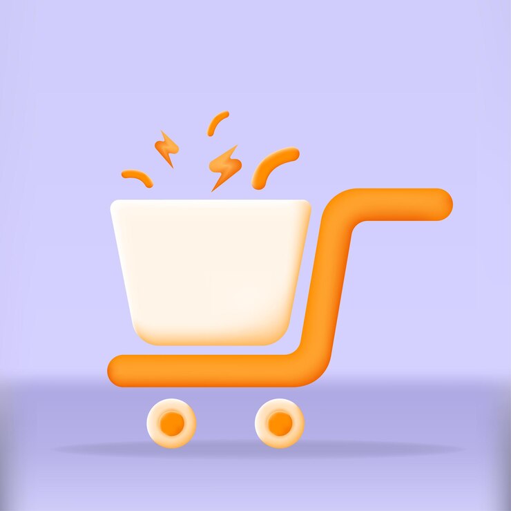 Vector comercio electrónico con icono de carrito de compras perfecto para tiendas en línea sitios web de venta al por menor ilustración de icono 3d