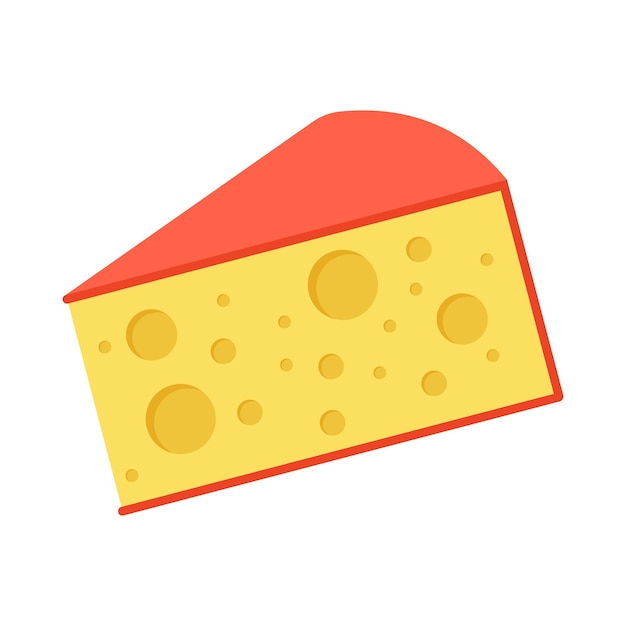 Vector comestibles alimentos objetos simples queso icono plano de dibujos animados vectorial