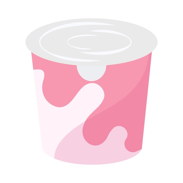 Vector comestibles alimentos objetos simples yoghurt icono plano de dibujos animados vectorial