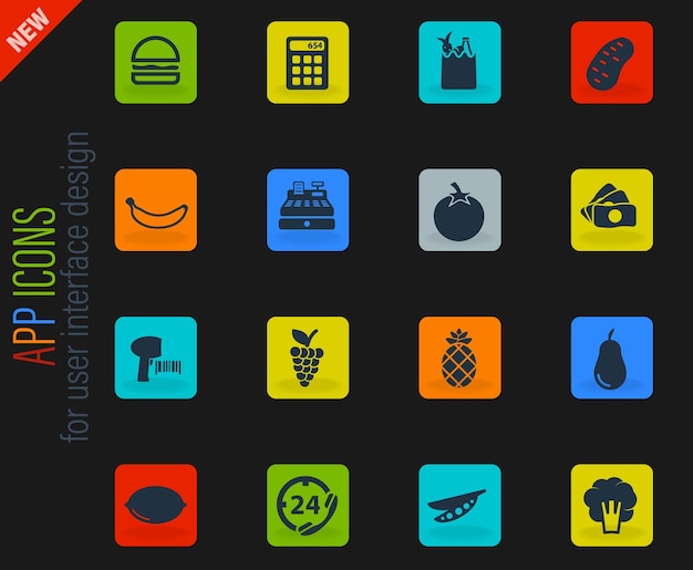Comestibles simplemente iconos