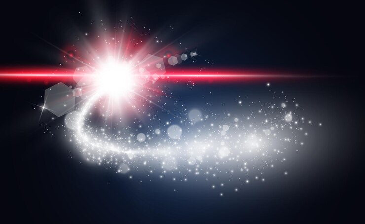 Vector cometa. estrella brillante, estrella fugaz