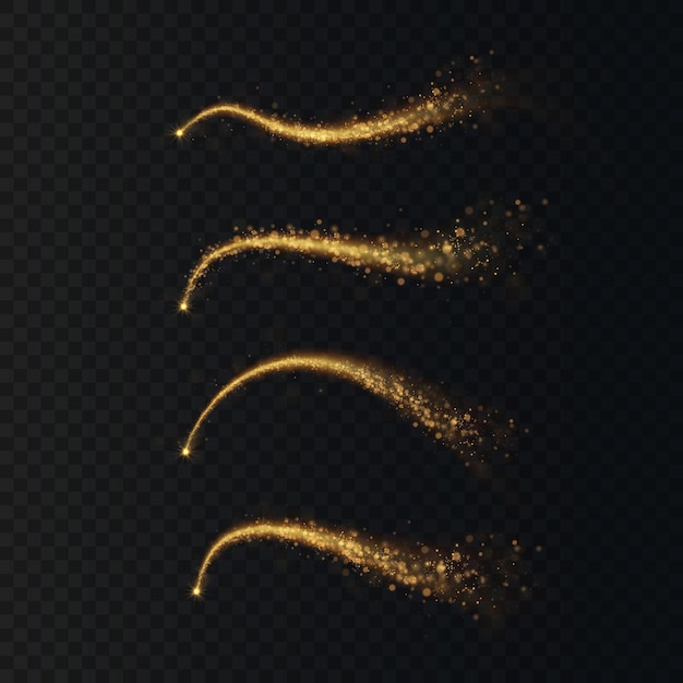 Cometa de vacaciones de luz de Navidad Línea de luz brillante mágica Elemento de decoración festiva.