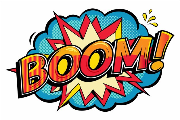 un cómic de estilo cómico con la palabra bomba en él