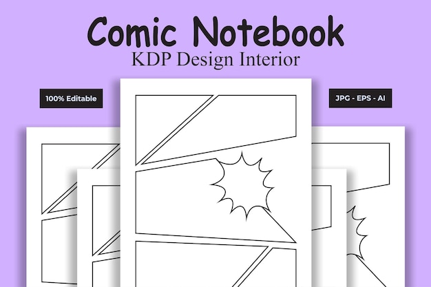 Comic Notebook KDP Interior - Libro de contenido bajo o nulo