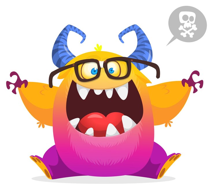 Vector comical personaje de monstruo de dibujos animados ilustración de un alienígena lindo y feliz diseño vectorial de halloween aislado