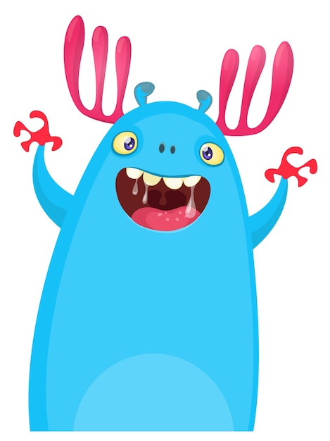 Comical personaje de monstruo de dibujos animados Ilustración de un alienígena lindo y feliz Diseño vectorial de Halloween aislado