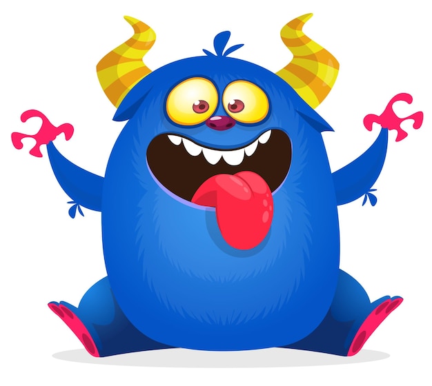 Comical personaje de monstruo de dibujos animados Ilustración de un alienígena lindo y feliz Diseño vectorial de Halloween aislado