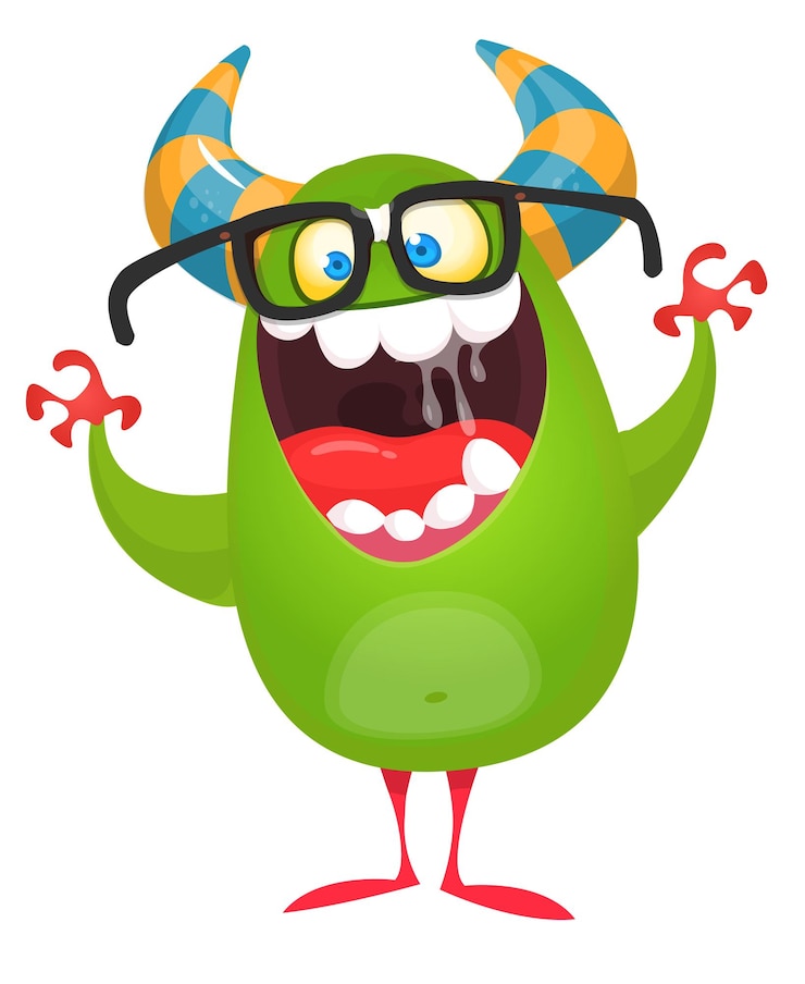Vector comical personaje de monstruo de dibujos animados ilustración de un alienígena lindo y feliz diseño vectorial de halloween aislado