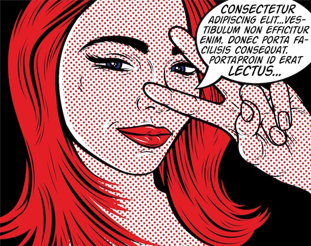 Comics de arte pop Contexto Mujer triste con burbuja de habla Retro Estilo de chica hermosa de los años 60 Amarillo B