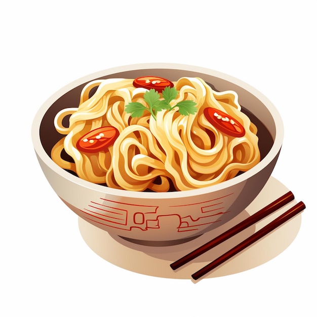 comida asiática china comida fideos ramen cocina vector menú pasta diseño ilustración resta