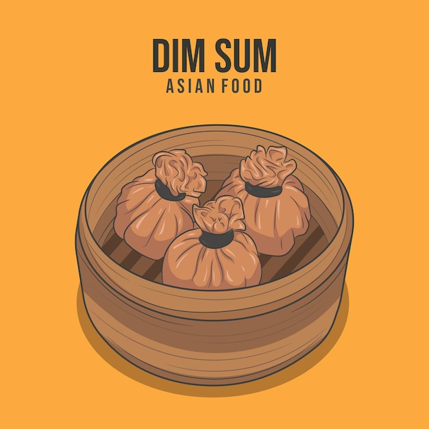 Comida asiática Dim sum huevo en dim sum bambú vapor